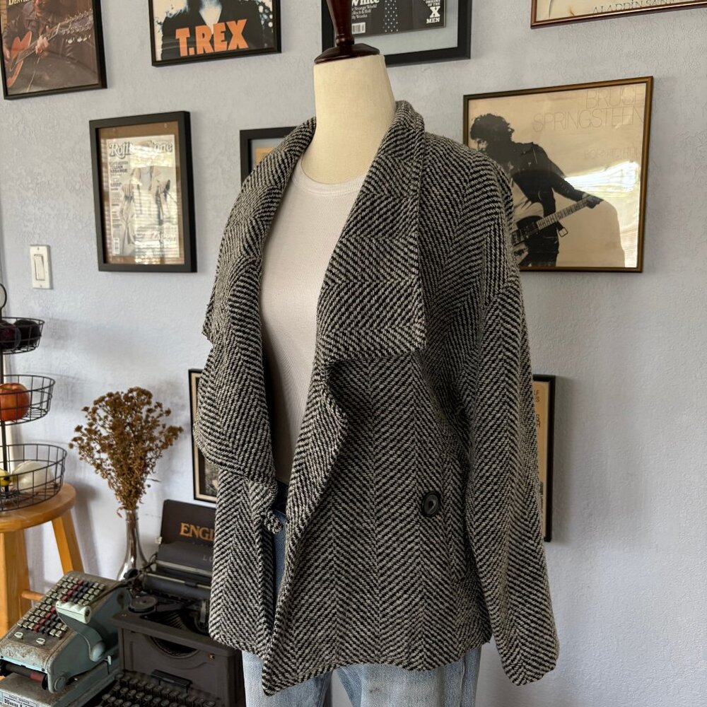 Frenchi Tweed Jacket Black and White size Small - Picture 5 of 14